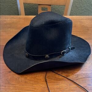Vintage Head N Home Rare Prospector Classic Black Men's Cowboy Hat SZ M/L
